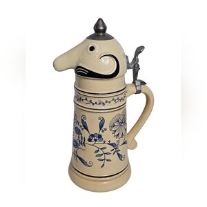 Utica Club Schultz Beer Stein Webco West Germany Lidded Marked "Original King 9"